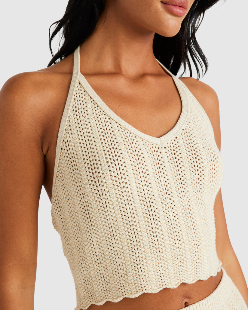 Womens Crochet Halter Tank Top