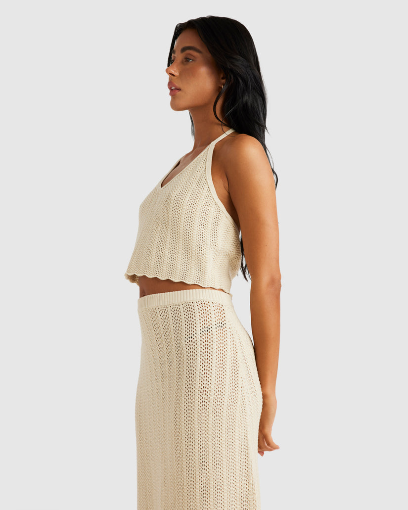 Womens Crochet Halter Tank Top