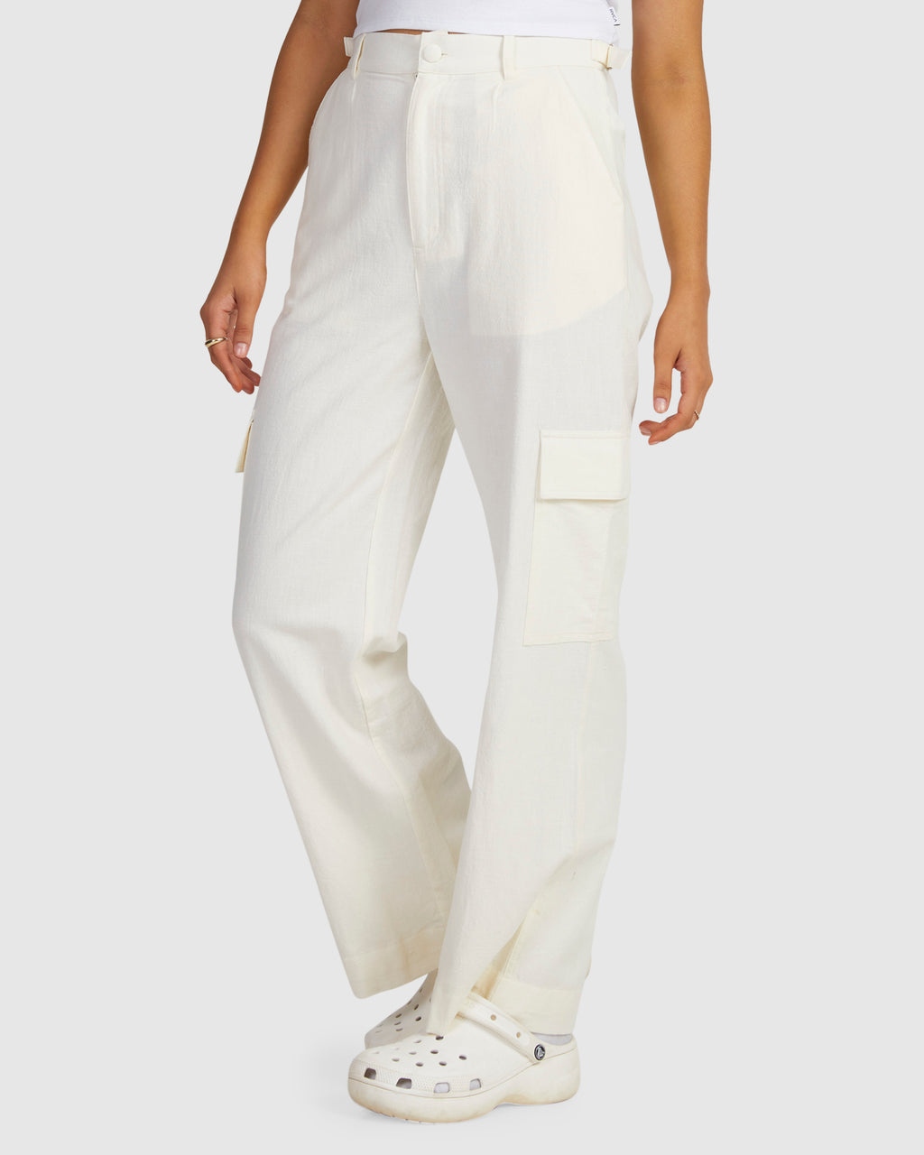 Womens Beats Linen Cargo Pants