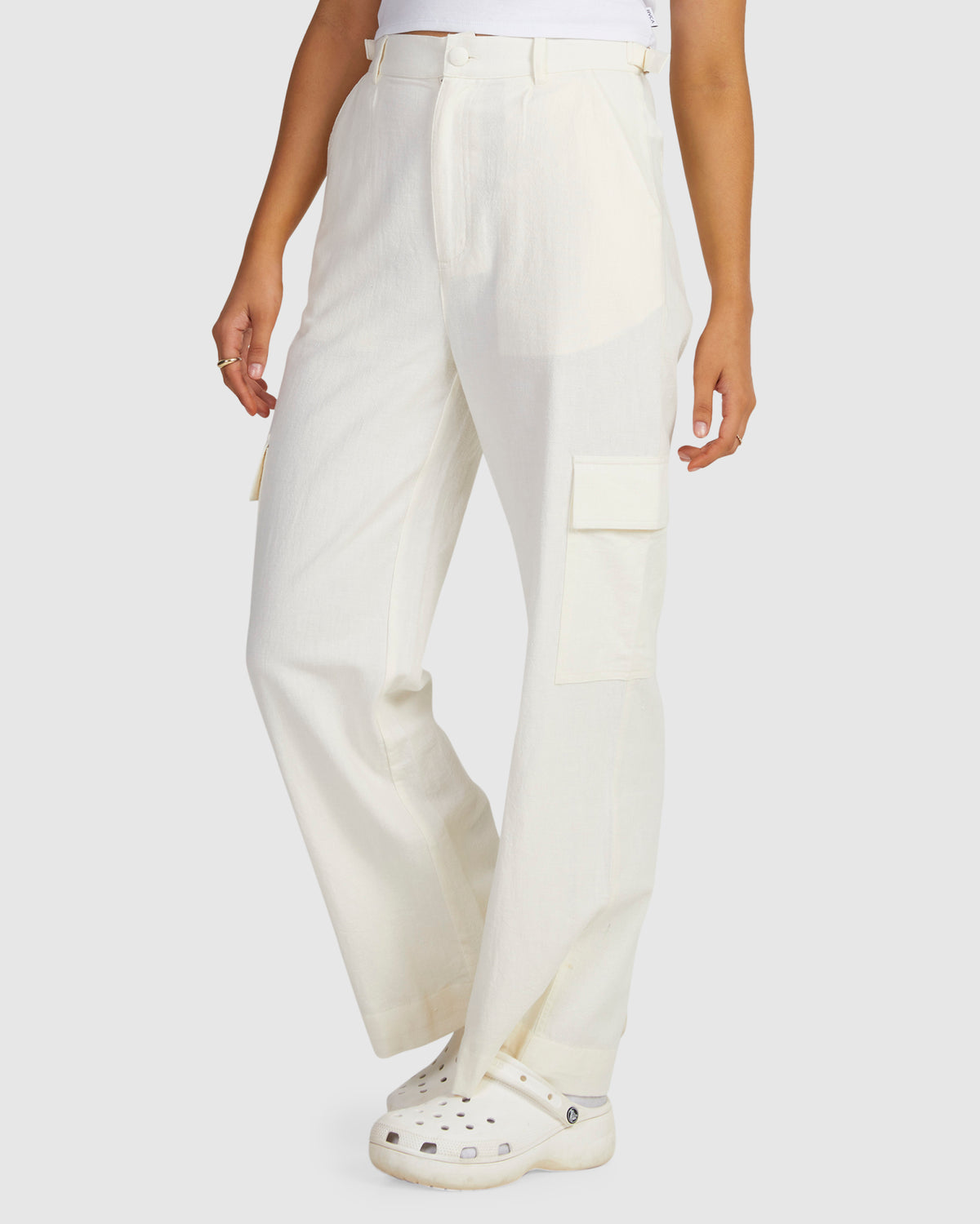 Womens Beats Linen Cargo Pants