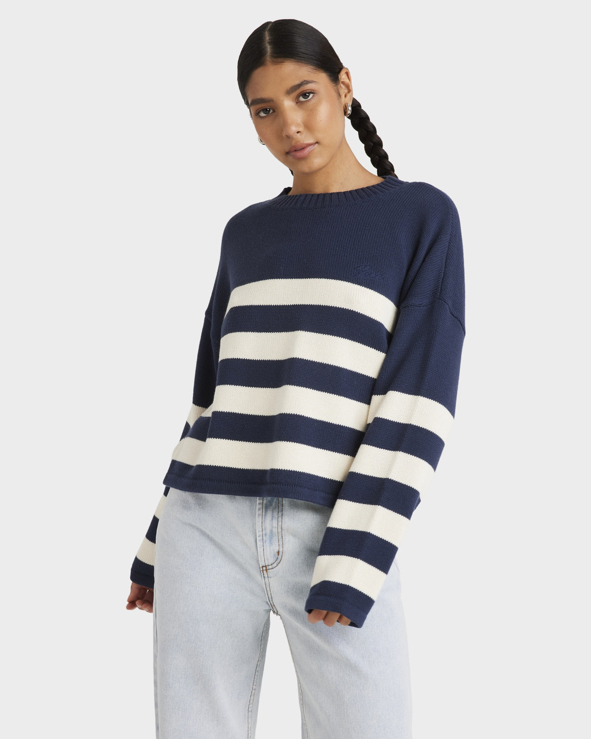 Womens Ivy Stripe Crew Neck
