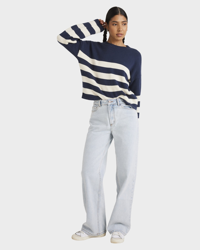 Womens Ivy Stripe Crew Neck