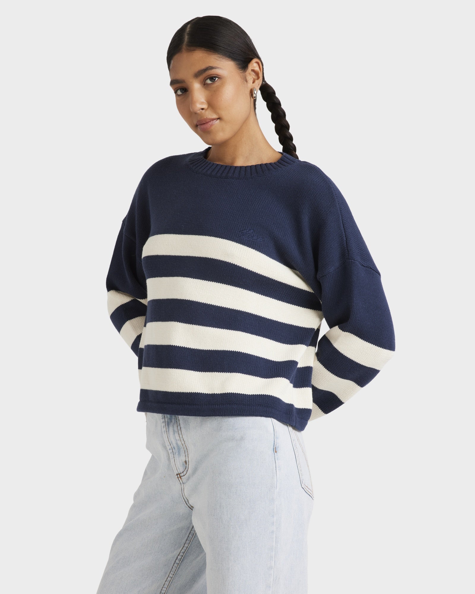 Womens Ivy Stripe Crew Neck