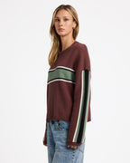 Womens Ivy Stripe Crew Neck