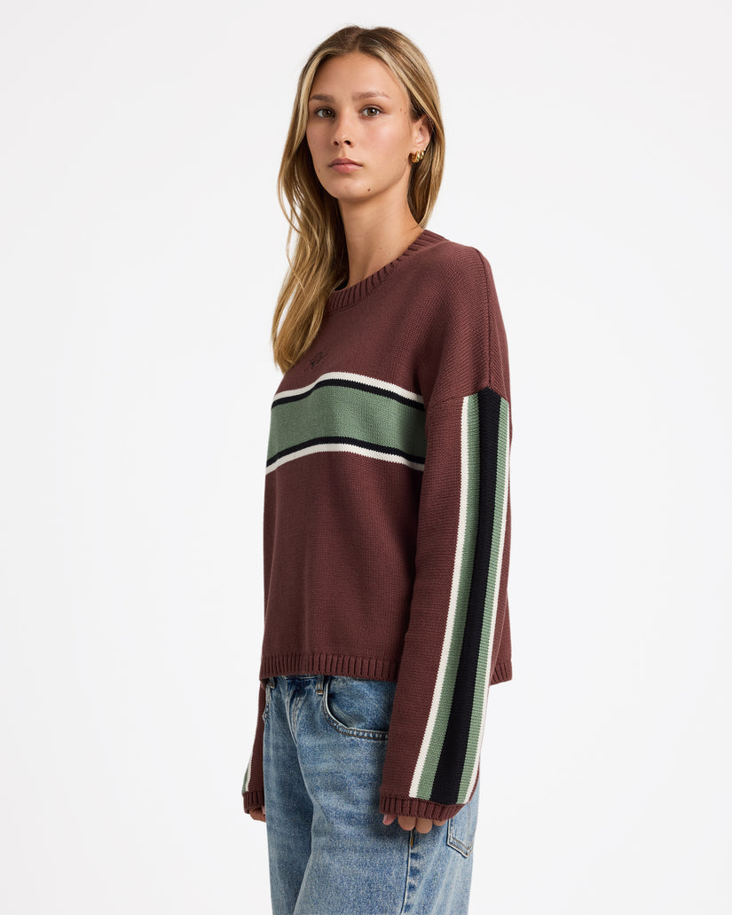 Womens Ivy Stripe Crew Neck