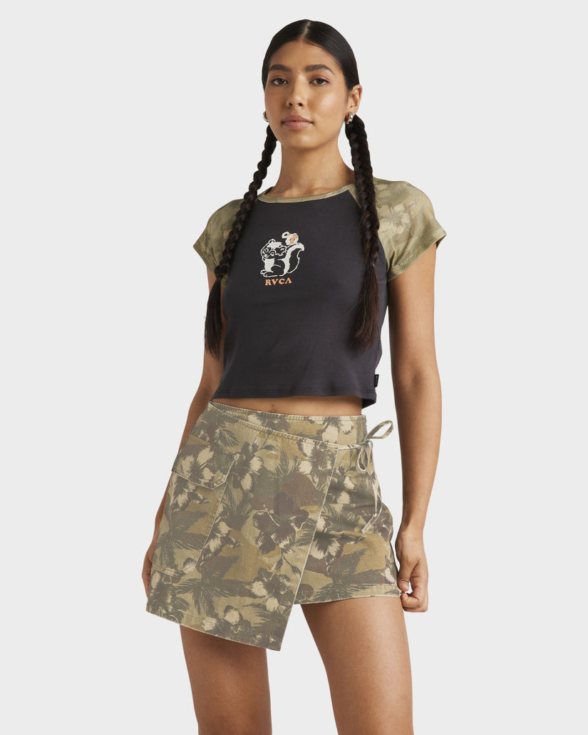 Womens Wrapped Cargo Mini Skirt