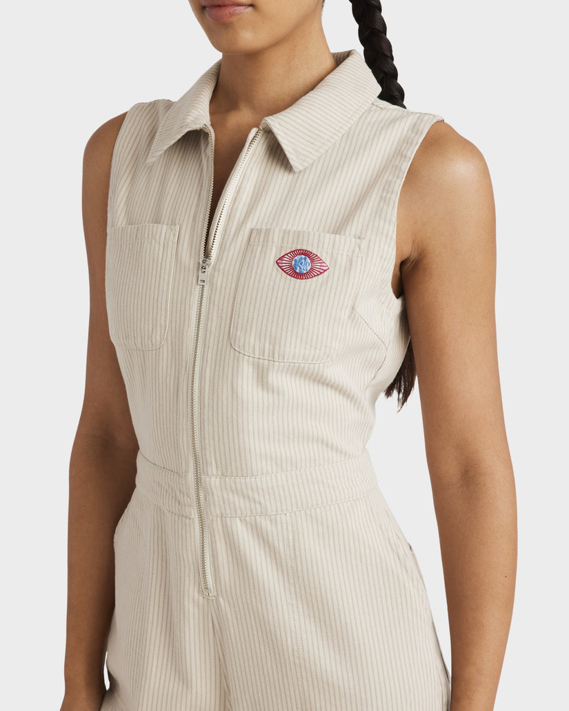 Womens Striped Boiler Overalls
