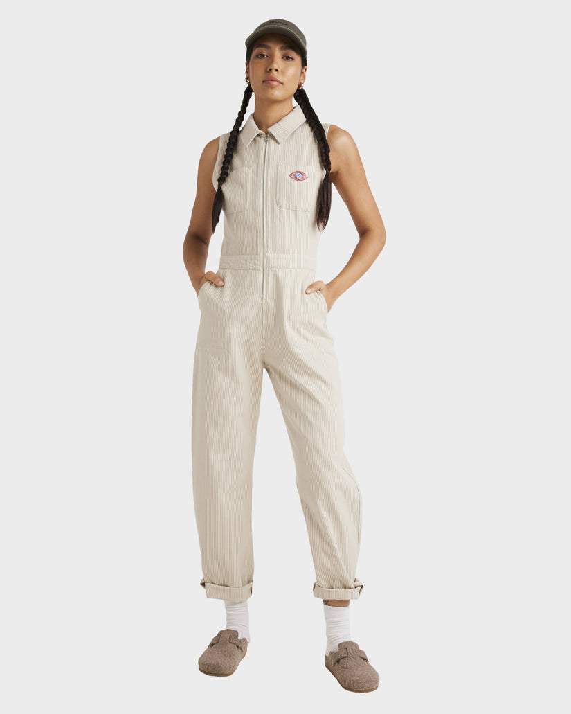 Womens Striped Boiler Overalls