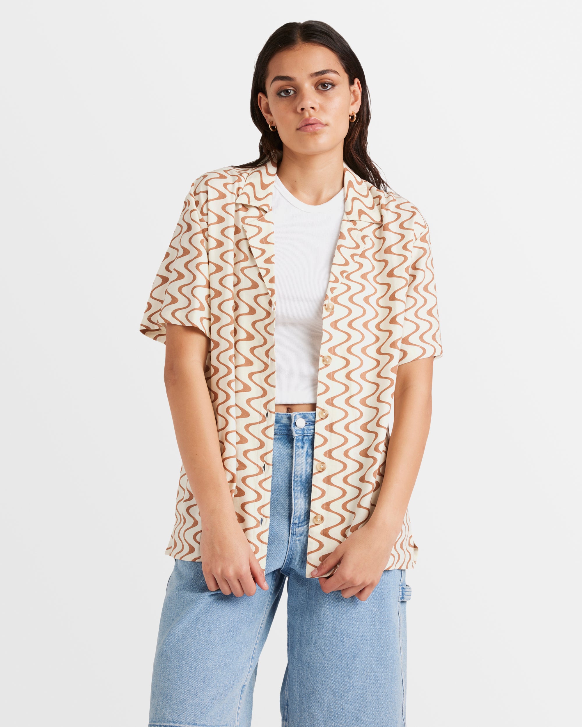 Womens Mod Waves Short Sleeve Shirt Australia