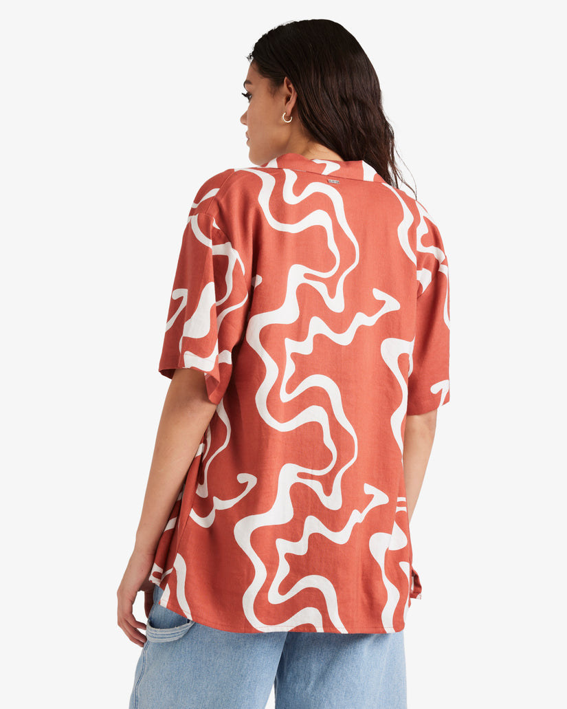 Womens Split Over Short Sleeve Shirt