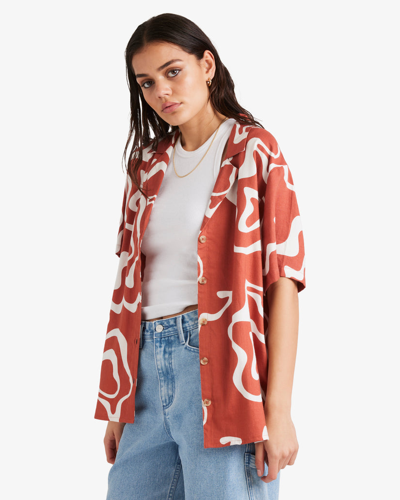 Womens Split Over Short Sleeve Shirt