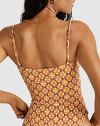 Womens Deco Tubular One Piece Swimsuit