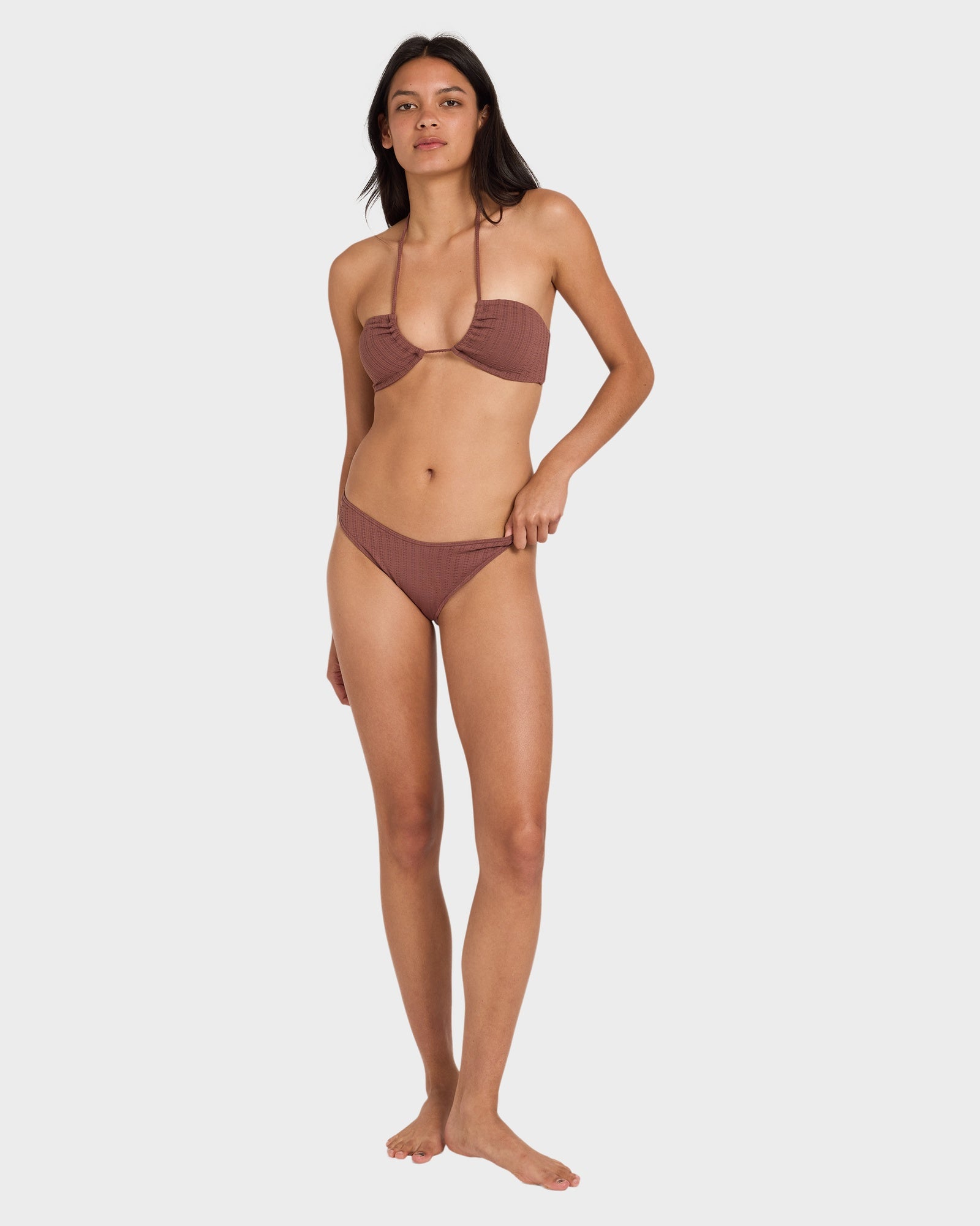 Womens Pucker Bandeau Bikini Top