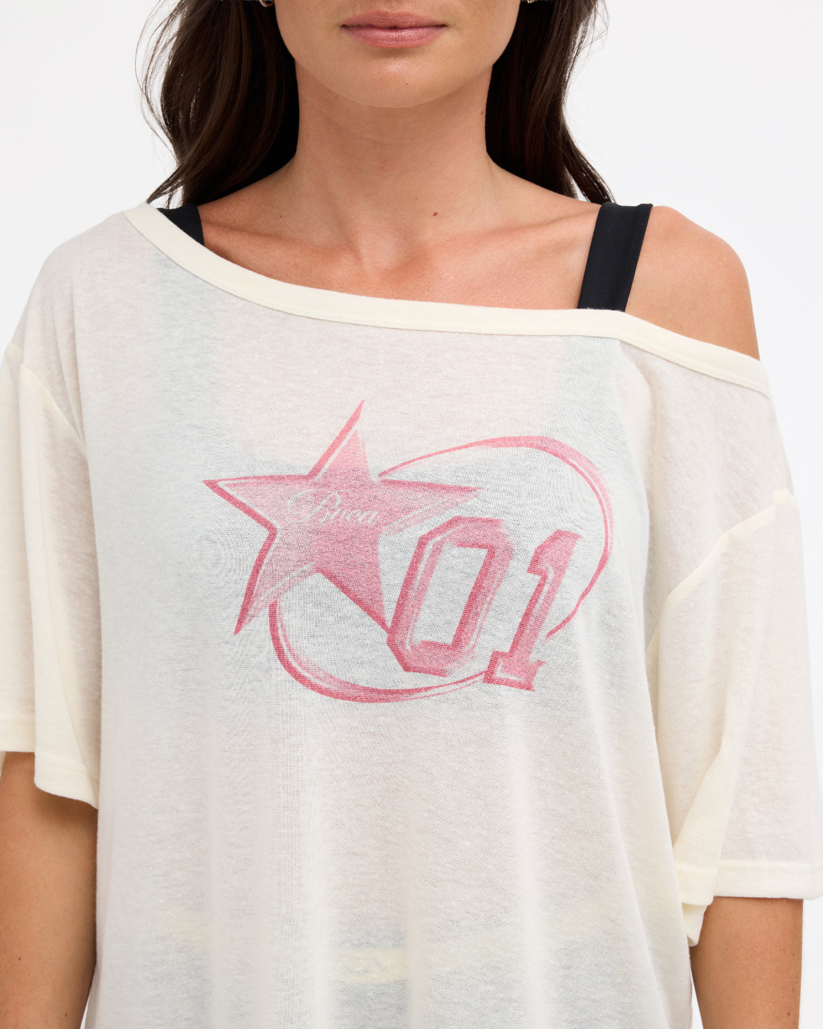 Womens Leisure Club Off The Shoulder T-Shirt