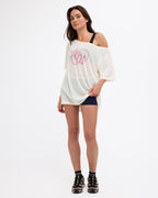 Womens Leisure Club Off The Shoulder T-Shirt