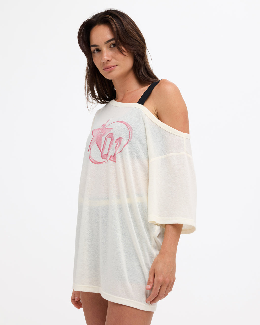 Womens Leisure Club Off The Shoulder T-Shirt