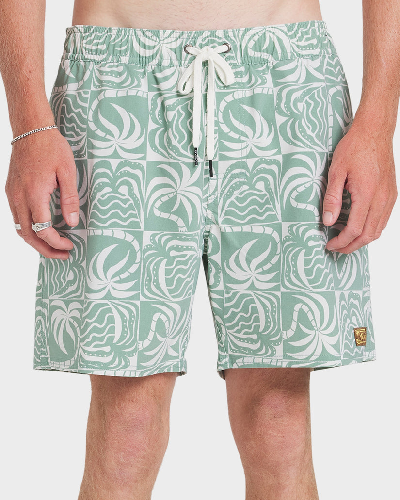 Mens Exotica Print Elastic 17" Boardshorts