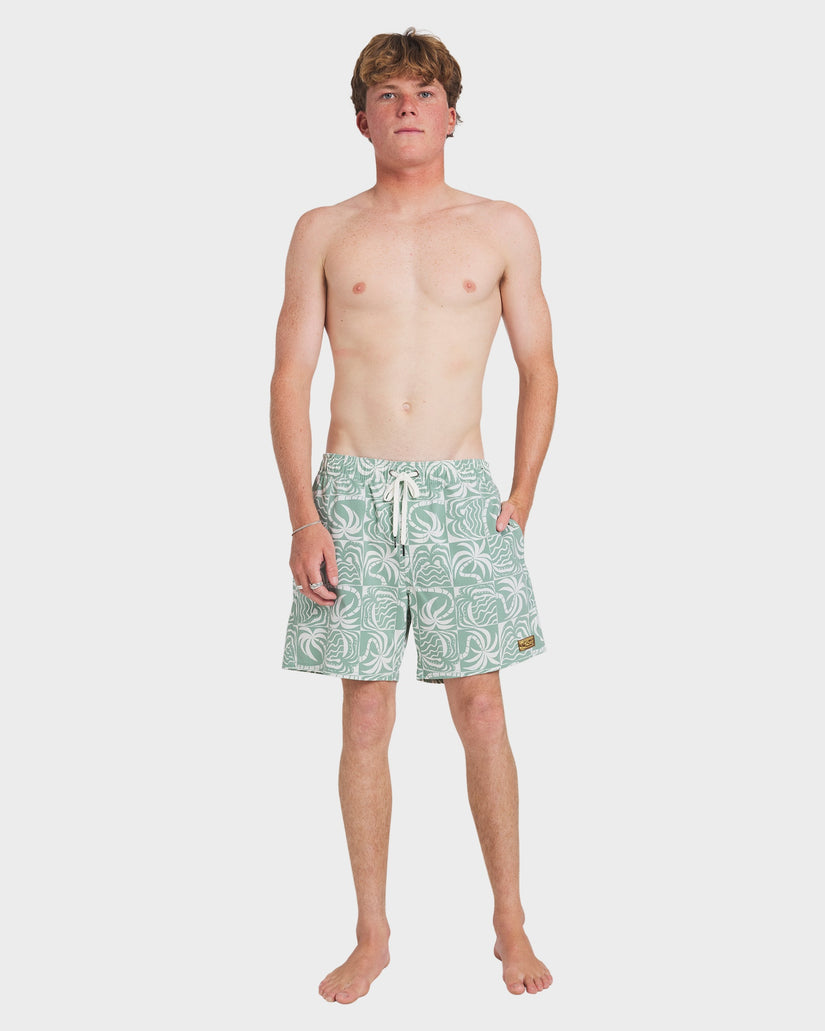 Mens Exotica Print Elastic 17" Boardshorts