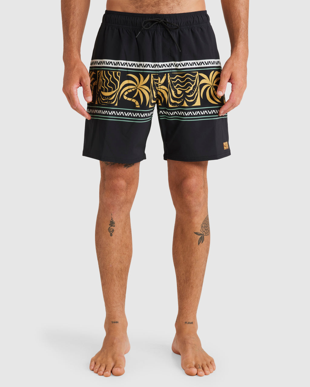 Mens Fronds Divide Elastic 17" Boardshorts