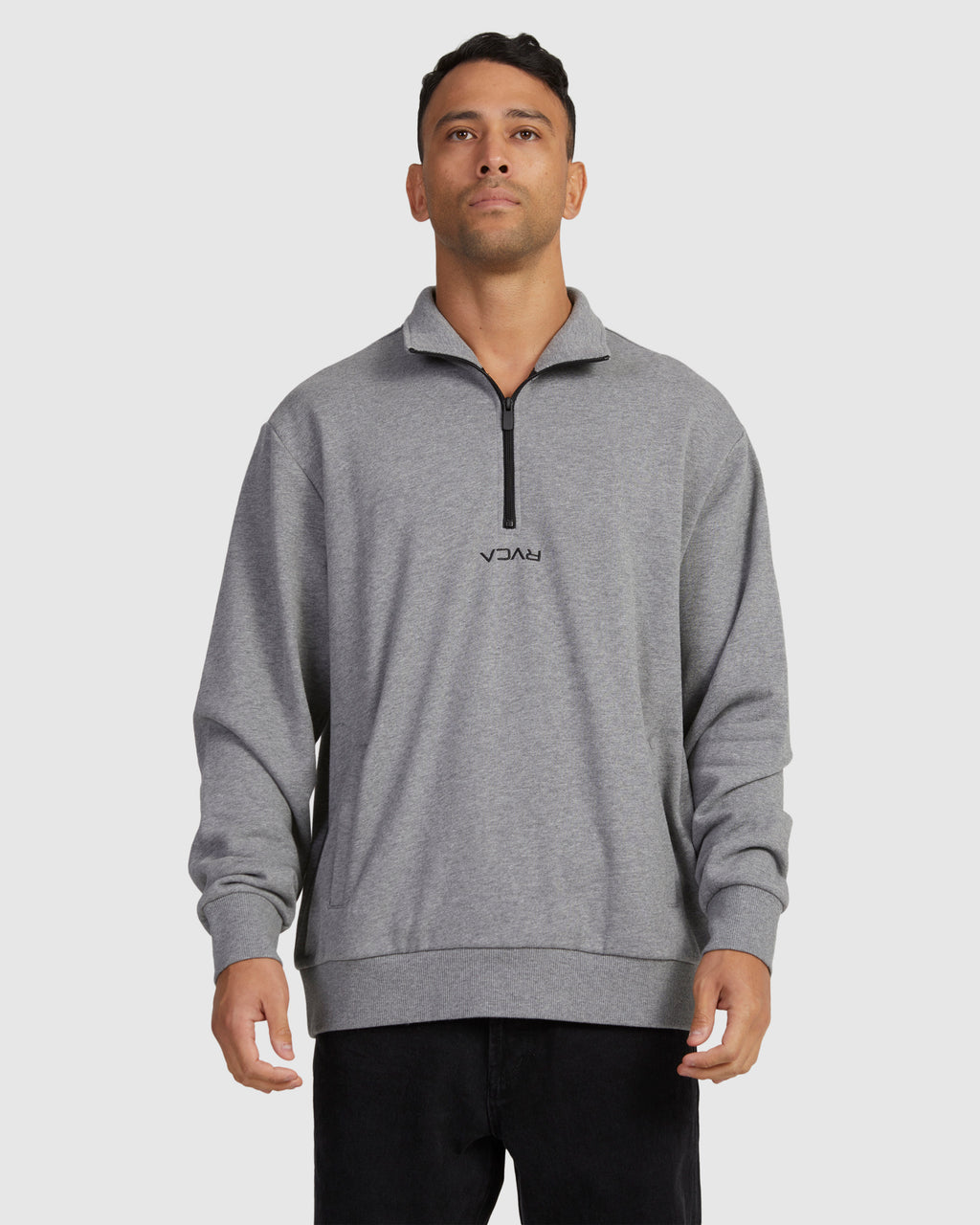 Mens Mini Flipped Half Zip Fleece Top