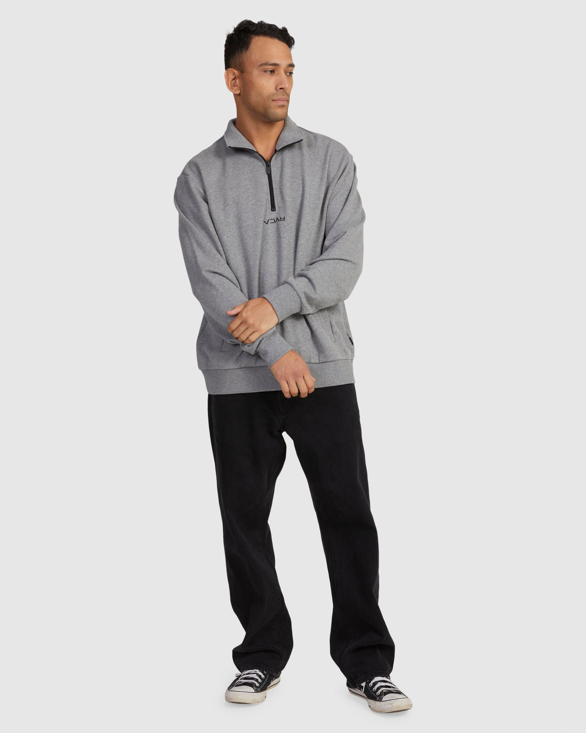 Mens Mini Flipped Half Zip Fleece Top