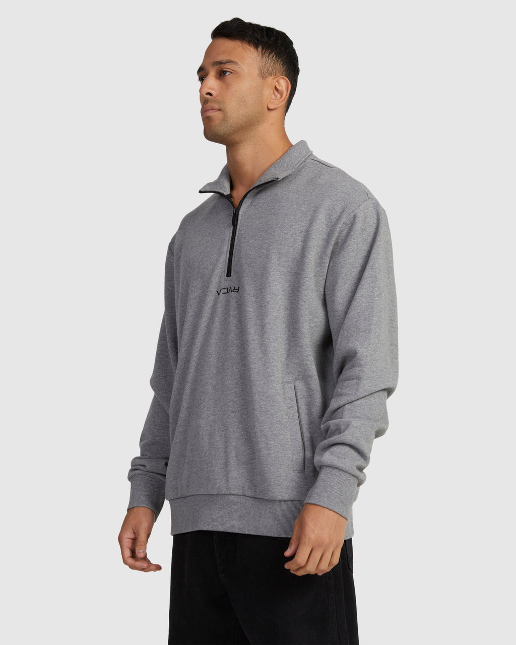 Mens Mini Flipped Half Zip Fleece Top