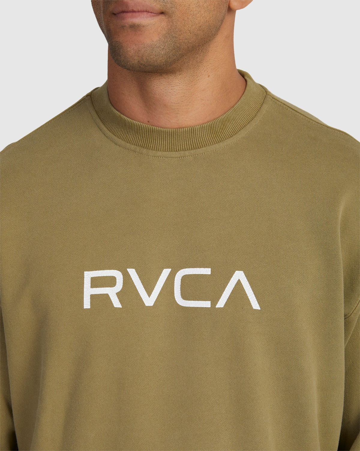 Mens Big RCVA Washed Crew Neck Neck