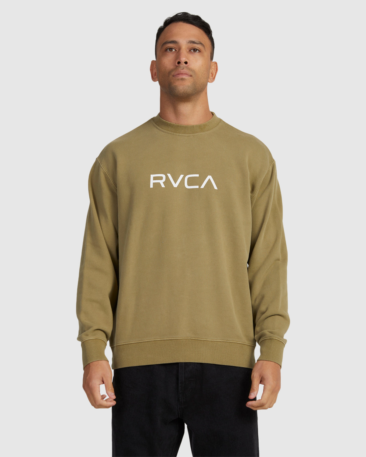 Mens Big RCVA Washed Crew Neck Neck