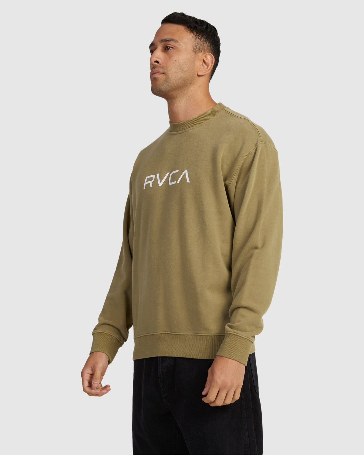 Mens Big RCVA Washed Crew Neck Neck