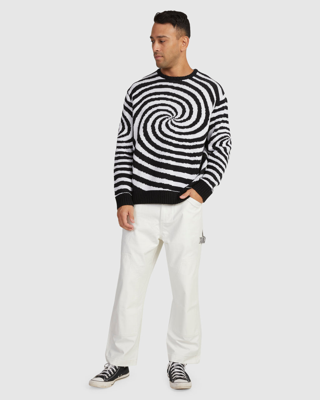 SPIRAL CREW KNIT