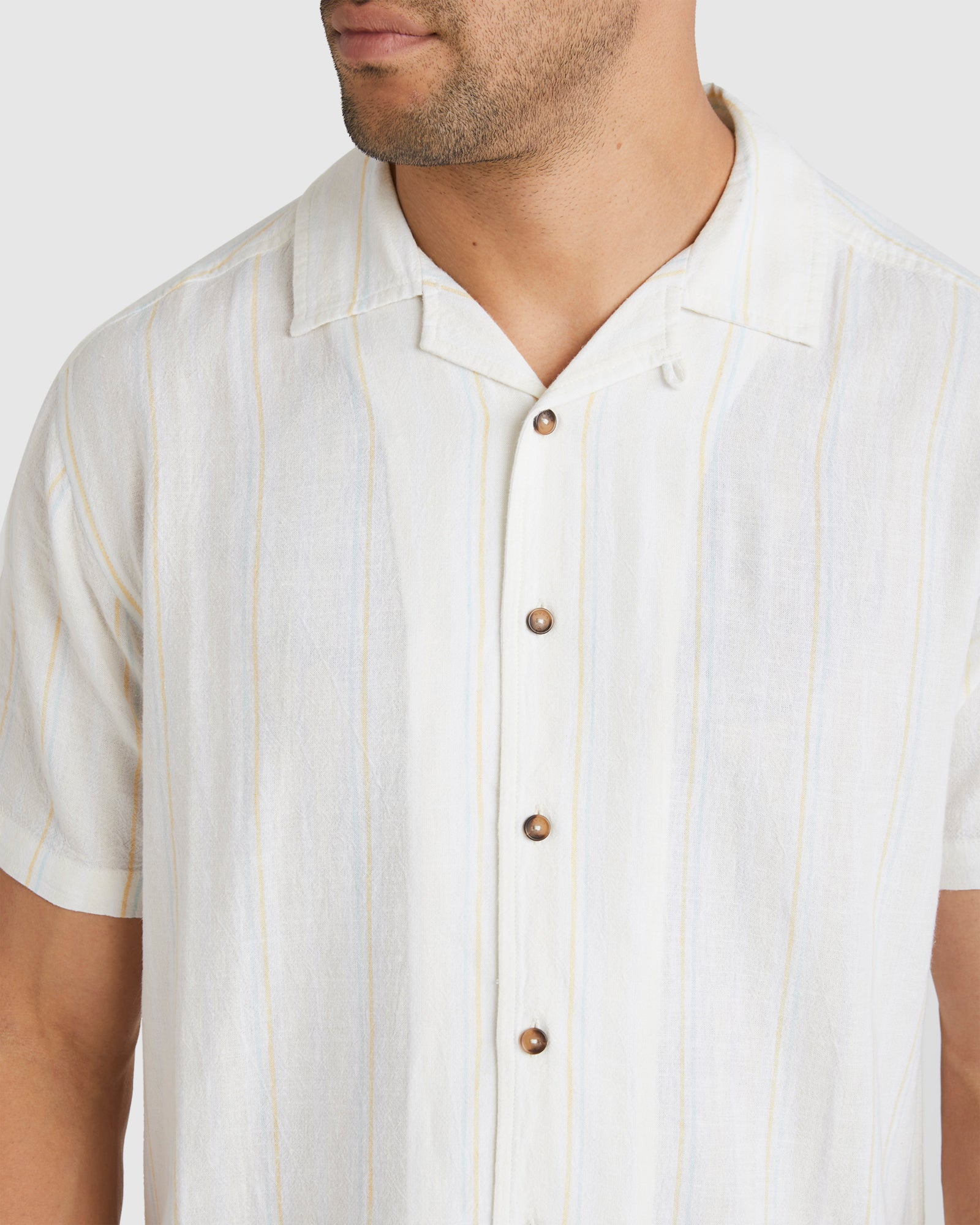 Mens Beat Stripe Short Sleeve Short Sleeve Shirt