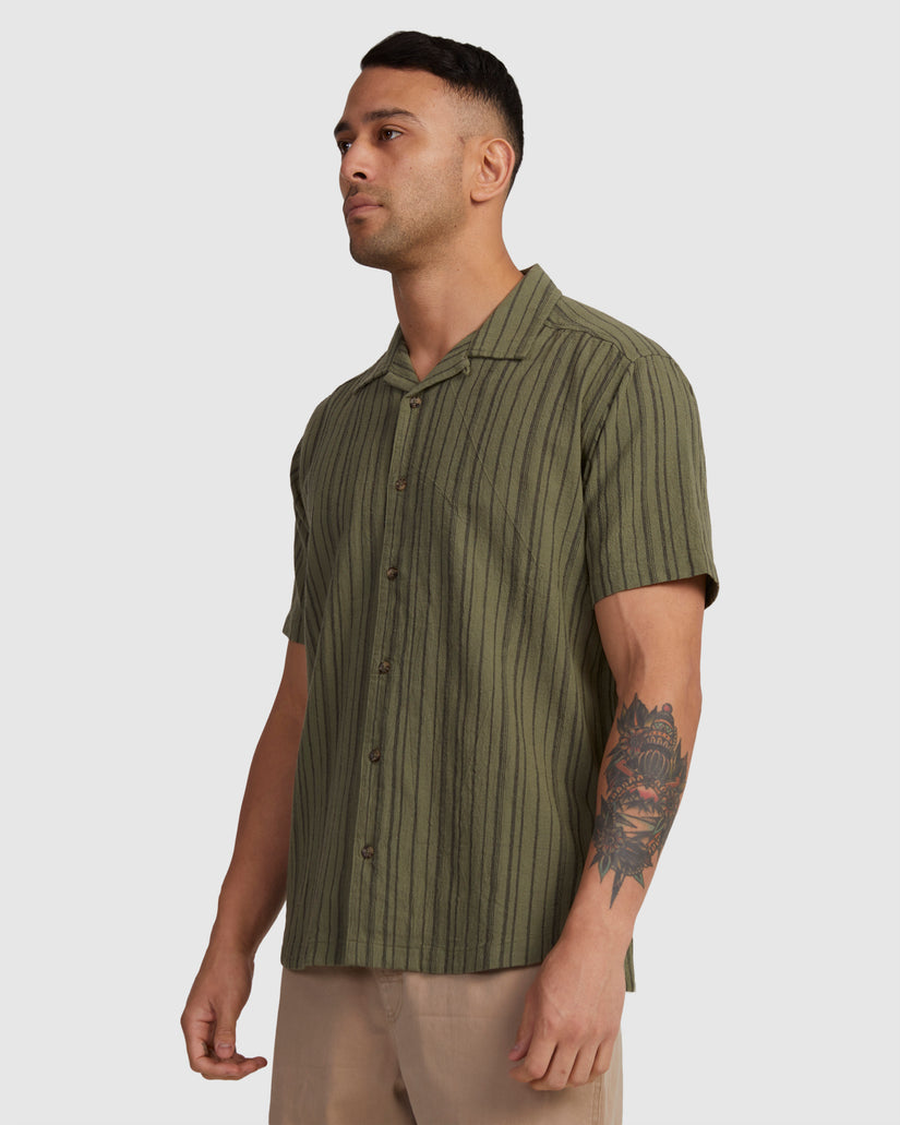 Mens Beat Stripe Short Sleeve Shirt