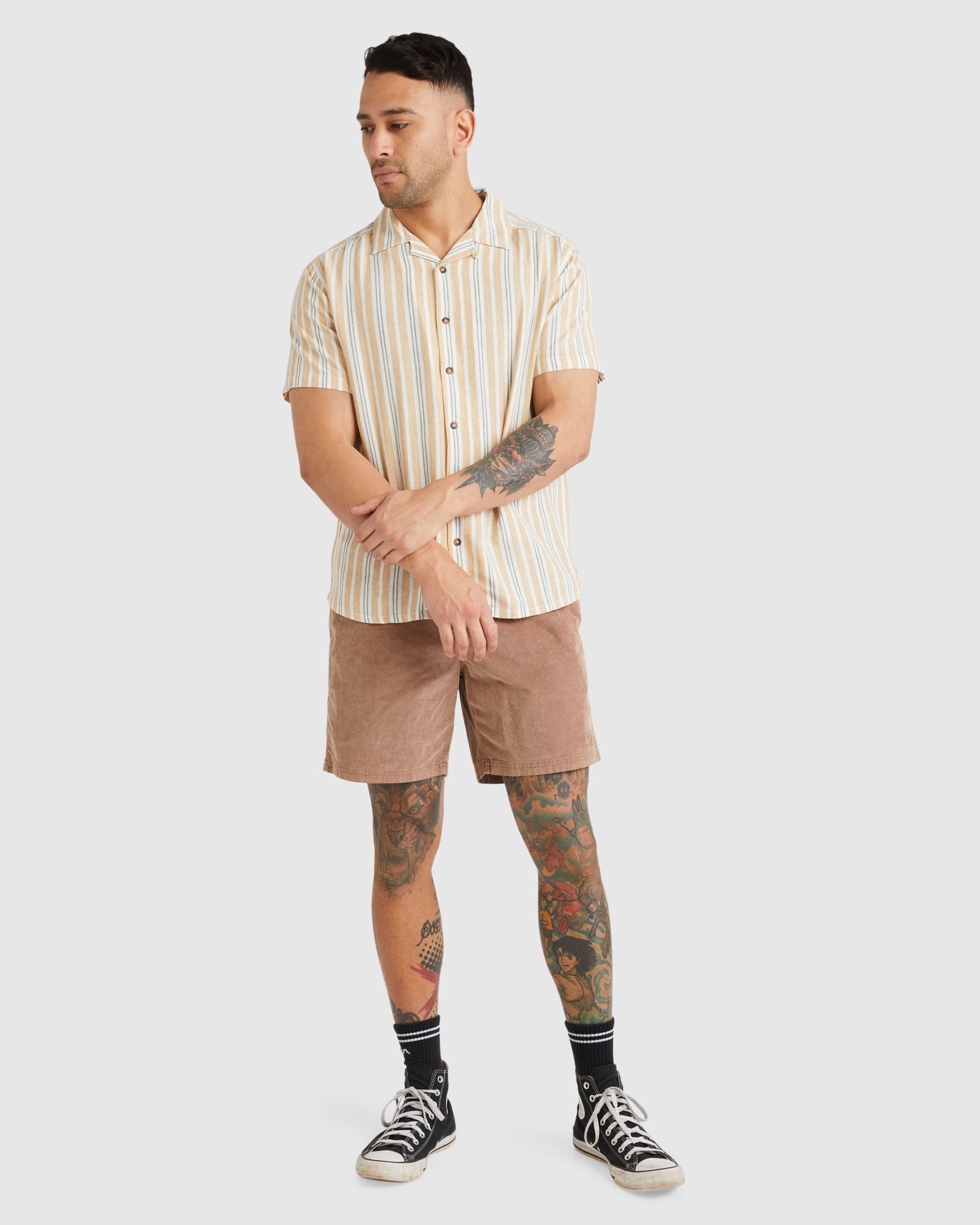 Mens Beat Stripe Short Sleeve Shirt