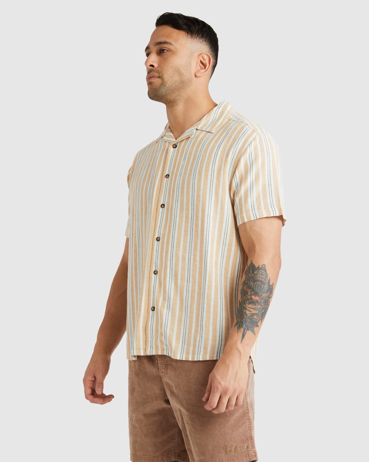 Mens Beat Stripe Short Sleeve Shirt