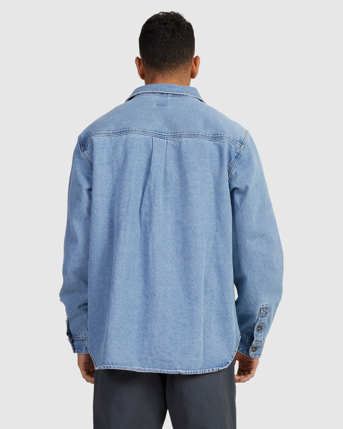Mens Wide Load Denim Long Sleeve Shirt