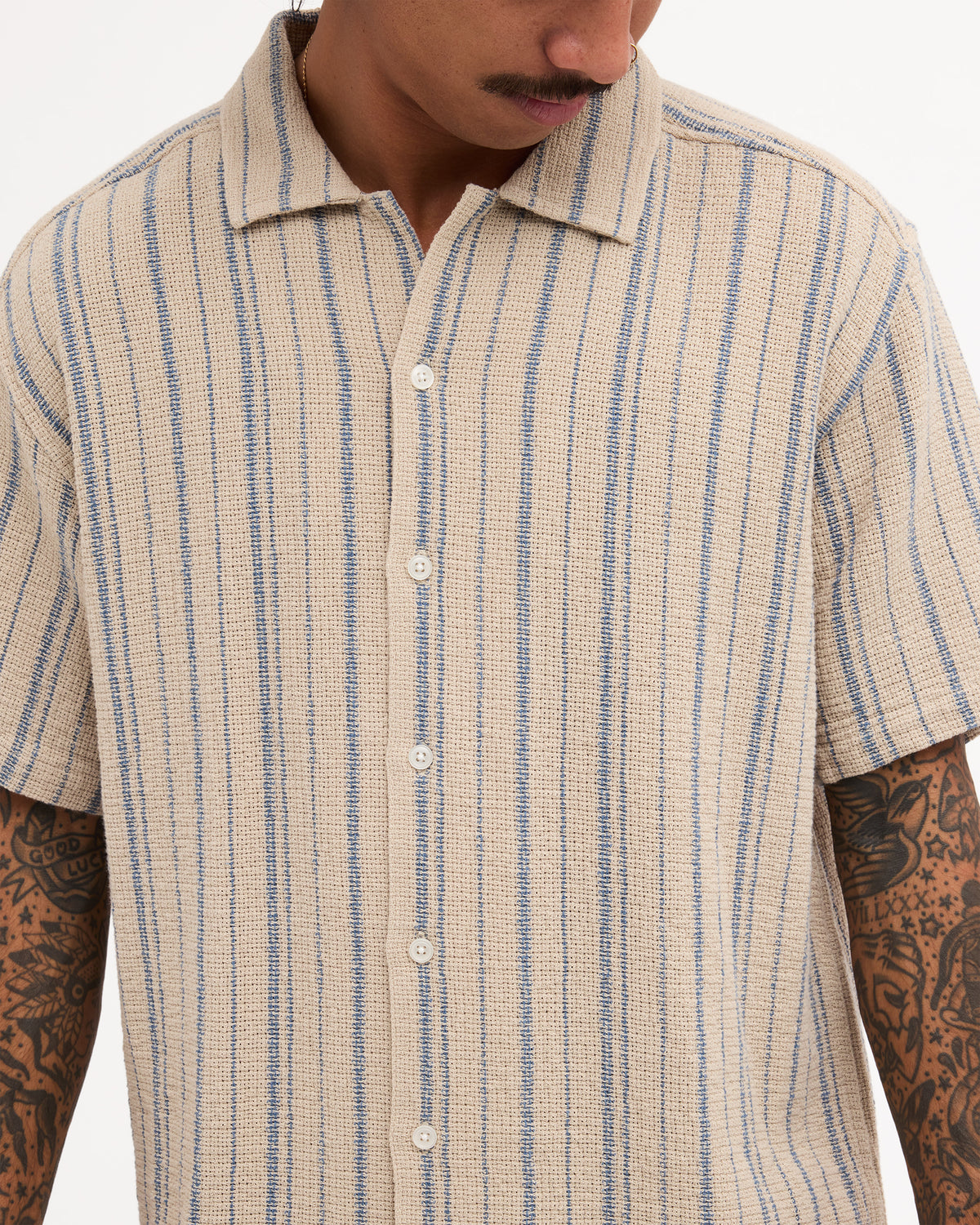 Mens Vacancy Stripe Short Sleeve Shirt