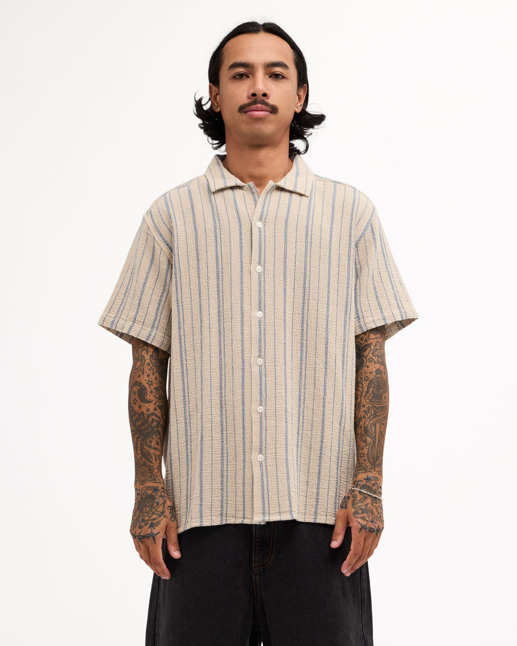 Mens Vacancy Stripe Short Sleeve Shirt