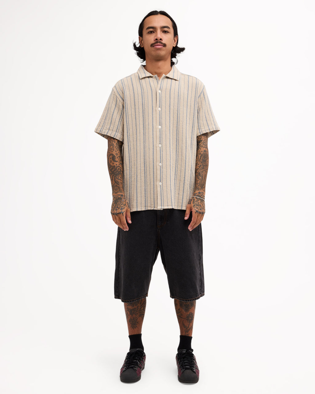 Mens Vacancy Stripe Short Sleeve Shirt