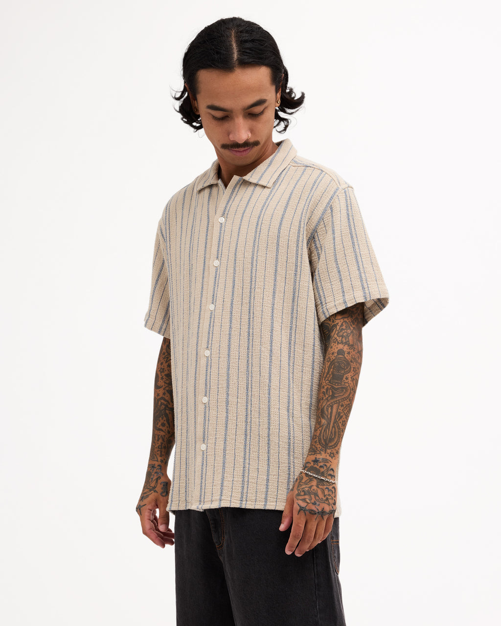 Mens Vacancy Stripe Short Sleeve Shirt