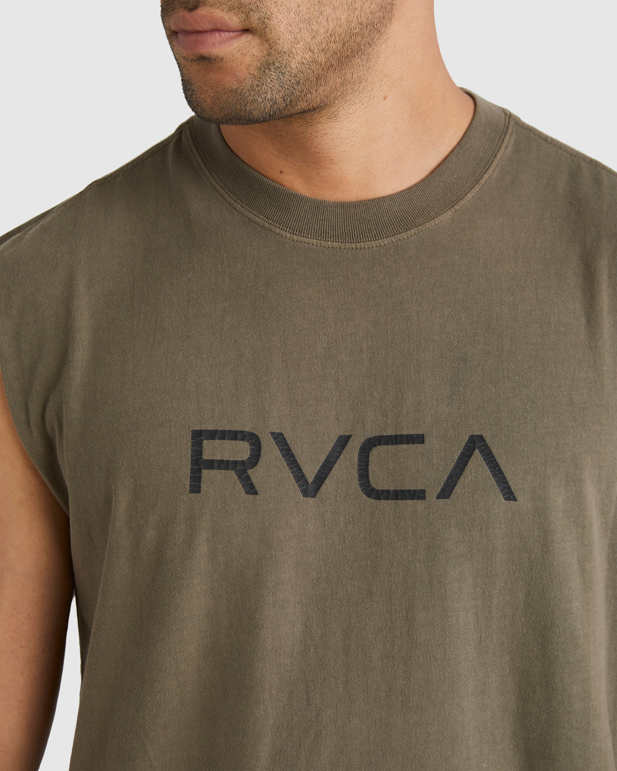 Mens Big RVCA Washed Muscle Shirt