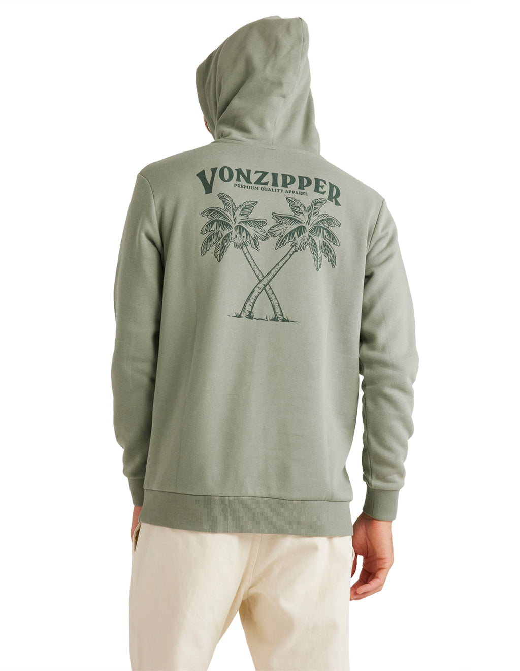 Mens Twin Palm Fleece Pullover Hoodie