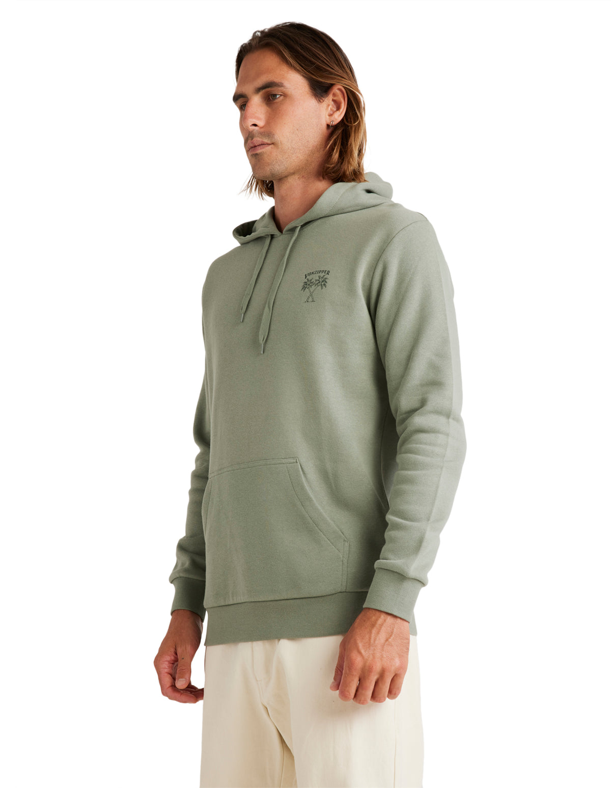 Mens Twin Palm Fleece Pullover Hoodie