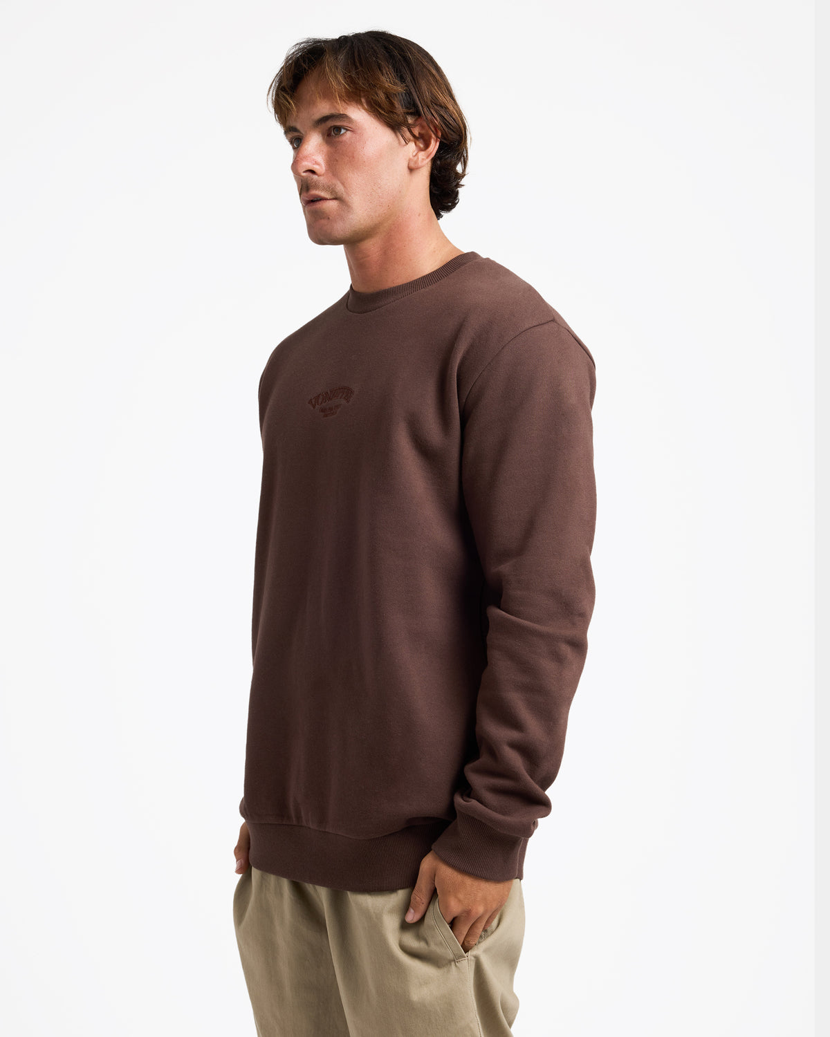 Von Zipper Mens Rover Fleece Crew Neck - CHOCOLATE - Surf Dive 'n Ski