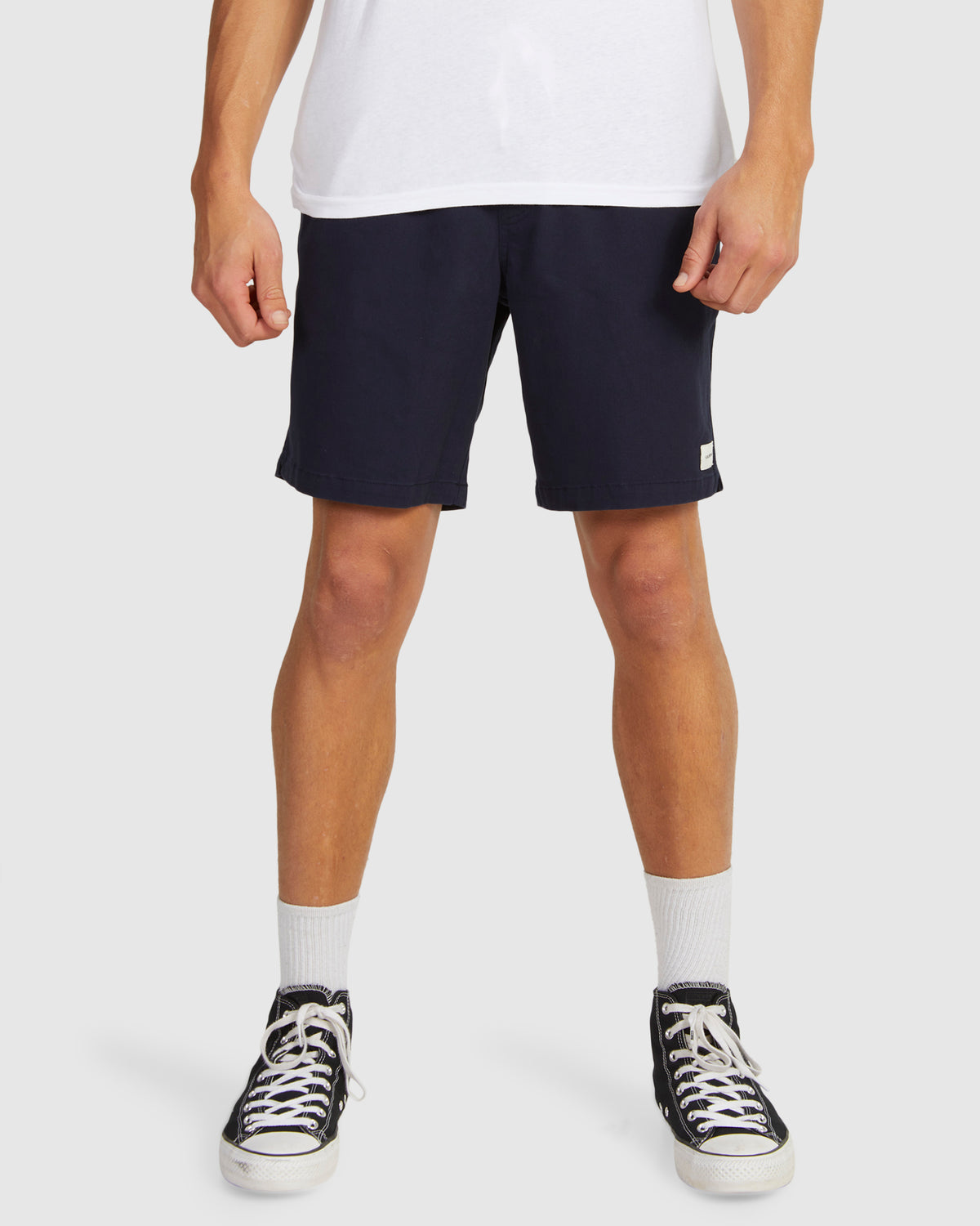 Mens Twill Dogs Elastic Waist Shorts