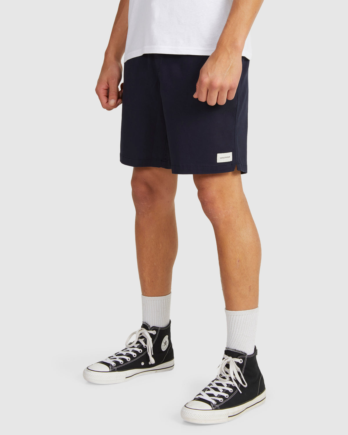 Mens Twill Dogs Elastic Waist Shorts