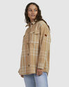 WOMENS CHECK THE SWELL CHEQUERED BLANKET COAT