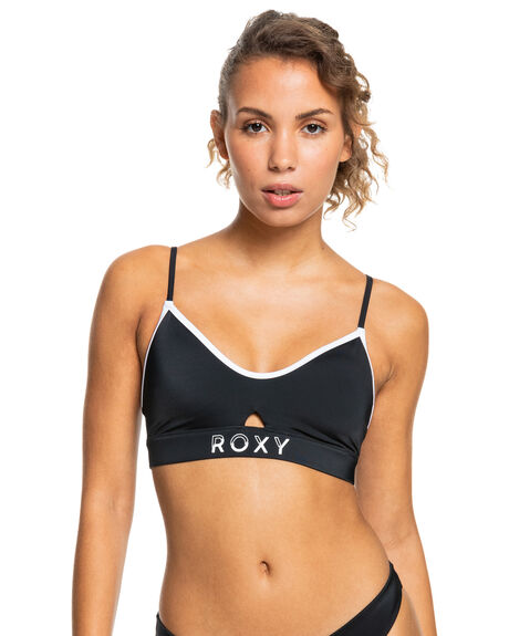 Roxy Active Bralette SD Bikini Top In Anthracite - FREE* Shipping