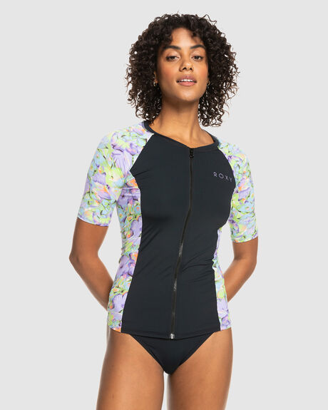 Boardstore New Lycra - Short Sleeve Zip-up Rash Vest For Women by ROXY