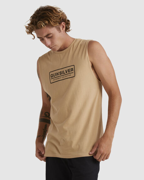 MENS CLEAR LINES SLEEVELESS MUSCLE T-SHIRT