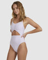 WOMENS HEART THE CHECK ONE PIECE SWIMSUIT